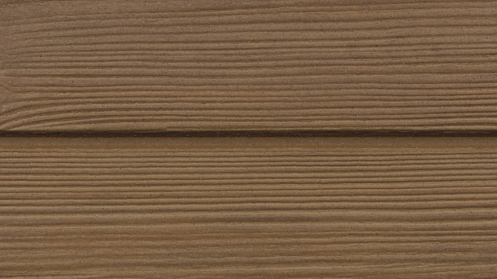 Close-up view of a wooden surface with a horizontal gap in the middle. The wood grain shows a consistent, textured pattern with natural brown hues. The lines in the wood run parallel to each other, giving the appearance of layered panels.